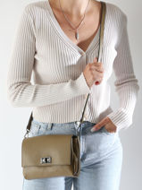 Cross Body Tas Caviar Leder Milano Rood caviar CA24061-vue-porte