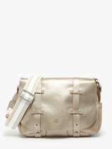 Cross Body Tas Vintage Leder Mila louise Zilver vintage 30172X
