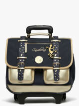 Boekentas Op Wieltjes Kinderen 2 Compartimenten Cameleon Blauw vintage fantasy CR38