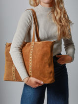 Schoudertas Velvet Leder Milano Bruin velvet VE24113-vue-porte