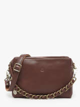 Cross Body Tas Vintage Leder Mila louise Beige vintage 23673LC