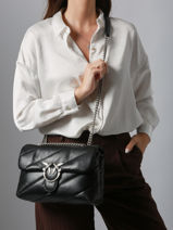 Cross Body Tas Love Bag Puff Leder Pinko Zwart love bag puff A0F2-vue-porte