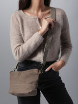 Cross Body Tas Velours Le voyage en panier Bruin velours AHP239-vue-porte