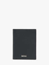 Kaarthouder Leder Hugo boss Blauw grained HLE416N