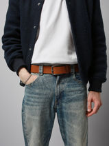 Herenriem Lingo Leder Von dutch Bruin belt LINGO-vue-porte