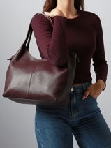 Schoudertas Caviar Leder Milano Rood caviar CA25061-vue-porte