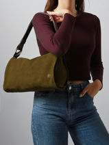 Schoudertas Leather Leder Biba Groen leather BEV2L-vue-porte