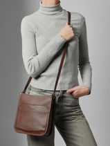 Cross Body Tas Confort Leder Hexagona Bruin confort 466120-vue-porte