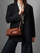 Cross Body Tas M Agnes Leder Etrier Bruin agnes EAGC205M-vue-porte