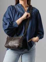 Cross Body Tas Seam Leder Basilic pepper Bruin seam BSEA01-vue-porte