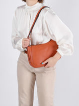 Cross Body Tas Confort Leder Hexagona Oranje confort 466743-vue-porte