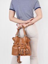 Bucket Bag M Premier Flirt Python Leder Lancel Bruin premier flirt A10529-vue-porte