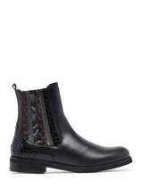 Enkellaarsjes Uit Leder Folie's Zwart accessoires 5501