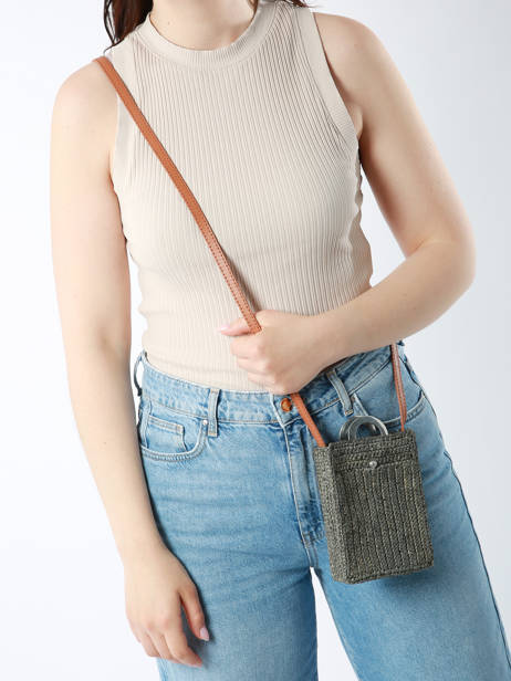 Cross Body Tas L'atelier Du Crochet Le voyage en panier Grijs l'atelier du crochet AM776 ander zicht 1