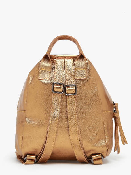 Rugzak Nine Leder Milano Goud nine NI23066 ander zicht 4