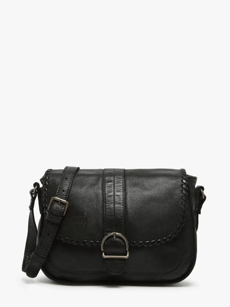 Cross Body Tas Utility Leder Basilic pepper Zwart utility BUTI09