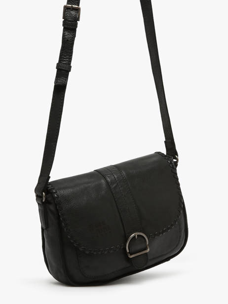 Cross Body Tas Utility Leder Basilic pepper Zwart utility BUTI09 ander zicht 2