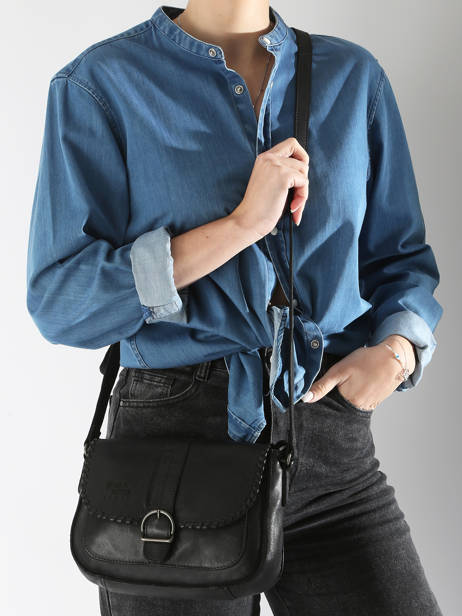 Cross Body Tas Utility Leder Basilic pepper Zwart utility BUTI09 ander zicht 1