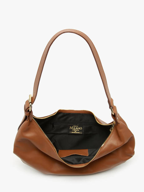 Schoudertas Sauvage Leder Milano Bruin sauvage SA24111 ander zicht 3