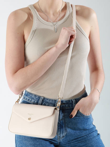 Cross Body Tas Saffiano David jones Roze saffiano CM6120H ander zicht 1