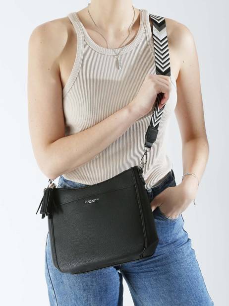 Cross Body Tas Grained Miniprix Zwart grained F8575 ander zicht 1