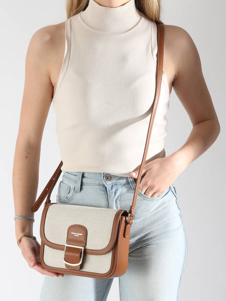 Cross Body Tas Deauville Katoen David jones Bruin deauville CM7014A ander zicht 1