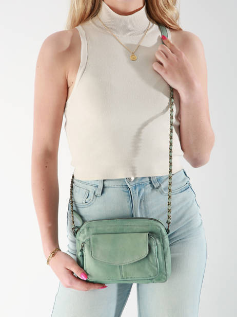 Cross Body Tas Naina Leder Pieces Groen naina 17063358 ander zicht 1