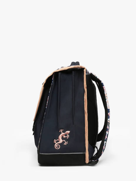 Boekentas Kind 3 Compartimenten Cameleon Blauw actual CA41 ander zicht 2