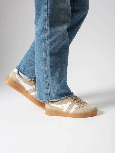 Sneakers Uit Leder Gola Beige women CLA589 ander zicht 1