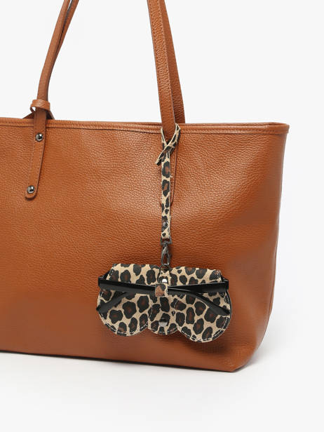 Brilhouder Leder Milano Beige velvet leopardo VL25069 ander zicht 2