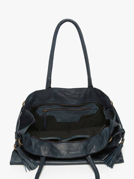 Schoudertas Cow Leder Basilic pepper Blauw cow BCOW85 ander zicht 2