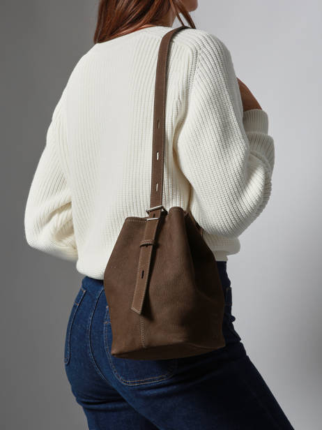 Schouder Tas Rugzak S Cavalier Nubuck Leder Etrier Bruin cavalier nubuck ECAN126S ander zicht 3