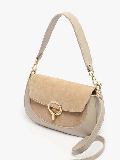 Cross Body Tas Velvet Caviar Leder Milano Beige velvet caviar VC25069 ander zicht 2