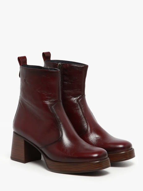 Enkellaarsjes Met Hak Cristel Uit Leder Dorking Rood accessoires D9157 ander zicht 1