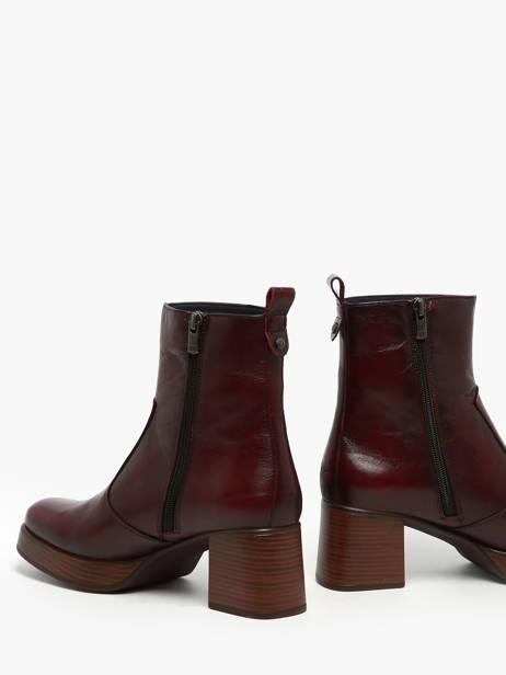 Enkellaarsjes Met Hak Cristel Uit Leder Dorking Rood accessoires D9157 ander zicht 2