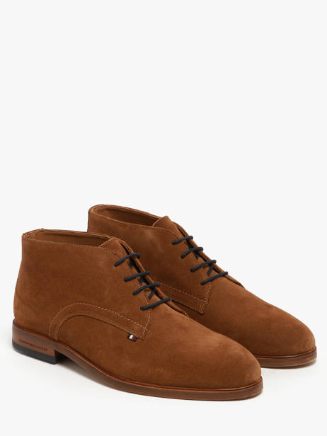 Enkelhoge Stadsschoenen Uit Leder Tommy hilfiger Bruin men 5726GVQ ander zicht 2