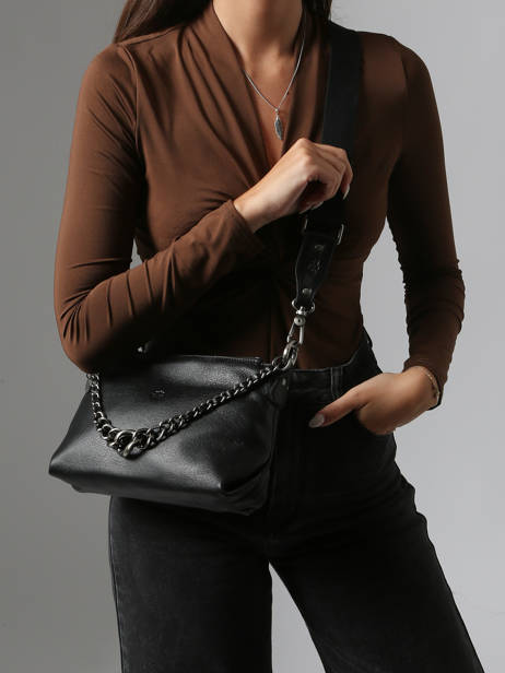 Cross Body Tas Vintage Leder Mila louise Zwart vintage 3864C ander zicht 1