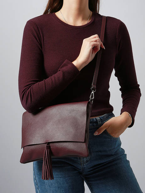 Cross Body Tas Caviar Leder Milano Rood caviar CA21062 ander zicht 1