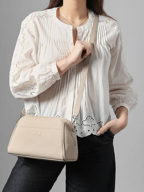 Cross Body Tas Brenda Leder Nathan baume Beige state 2 ander zicht 1