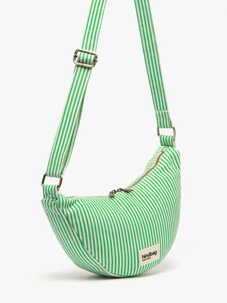 Cross Body Tas Rayures Katoen Hindbag Groen rayures RA ander zicht 2