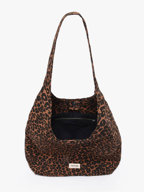 Schoudertas Richelieu Wild Tribe Gerecycleerd Katoen Rivedroite Bruin wild tribe RICHEWIL ander zicht 3