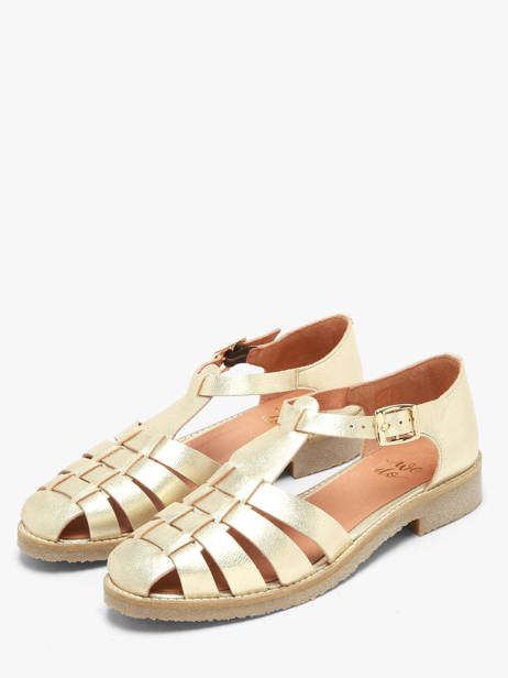 Sandalen Uit Leder We do Goud women 45255A04 ander zicht 1