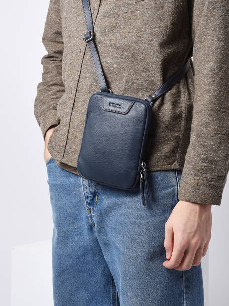 Cross Body Tas S Foulonné Leder Etrier Blauw foulonne 42133 ander zicht 1