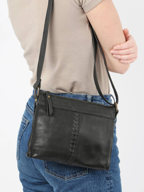 Cross Body Tas Cow Leder Basilic pepper Zwart cow BCOW58 ander zicht 1